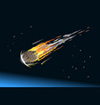 falling asteroid into atmosphere vector image
