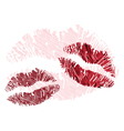 lipstick kisses vector image