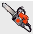 electric chainsaw with red handle closeup vector image