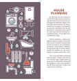 house plumbing poster or infographics vector image