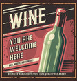 retro poster wine vector image vector image