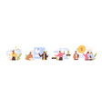 set people analyzing personal or corporate vector image