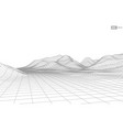 wireframe landscape on white background abstract vector image