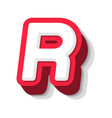 3d bold funny letter r heavy type for modern vector image vector image