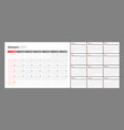 wall calendar for 2021 year in clean minimal style vector image