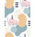 abstract winter seamless patterns in pastel colors vector image