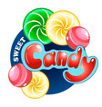 Candy set with lettering Royalty Free Vector Image