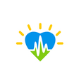 heart beat love medical logo vector image