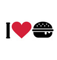i love burger vector image vector image