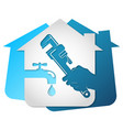plumbing home repair wrench in hand vector image