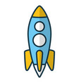 rocket launching on white background vector image vector image
