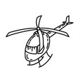helicopter icon doodle hand drawn or outline vector image
