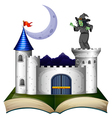 a book with castle and witch vector image vector image