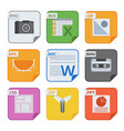 file types icons and formats labels vector image