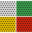 seamless soccer ball patterns set white green vector image