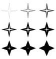 set stars with different thickness outline vector image vector image