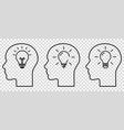 smart human head line icons vector image