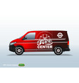 tire center red delivery van template with vector image