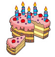 Big cartoon birthday cake Royalty Free Vector Image