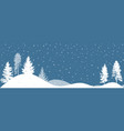 beautiful white spruce trees on snow hills vector image