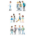 different scenes with funny characters vector image vector image
