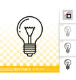 light bulb glass lamp simple thin line icon vector image vector image