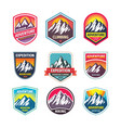 mountain climbing - design logo badge set vector image