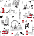 seamless pattern with english miniatures vector image