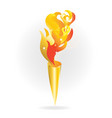 golden flame torch vector image vector image