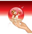 snow globe with snowman vector image vector image