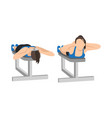 lying face down plate neck resistance exercise vector image vector image