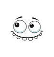 cartoon face funny emoji with toothy smile vector image