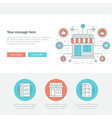 flat line business concept web site header vector image