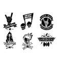 heavy rock music badge vintage label vector image