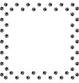 square frame made of black animal paw prints vector image