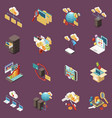 business strategy isometric flowchart vector image vector image