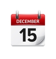 december 15 flat daily calendar icon vector image