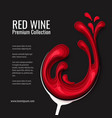 red wine splash in glass paper cut vector image vector image