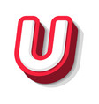 3d bold funny letter u heavy type for modern vector image vector image