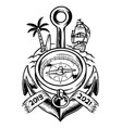 anchor and compass vector image