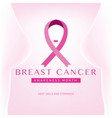 breast cancer awareness month card pink ribbon vector image vector image