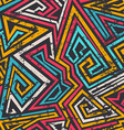 colored spiral lines seamless pattern with grunge vector image