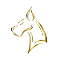 gold line art great dane dog head vector image