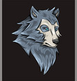 hand drawn scary wolf with serious vector image