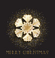 christmas snowflake on a gold glitter background vector image