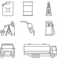 linear oil icons vector image