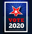 vote 2020 in usa background with star vector image