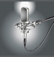 studio microphone isolated on a gray background vector image vector image