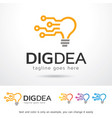 digital idea logo template vector image