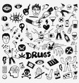drugs doodles set vector image vector image